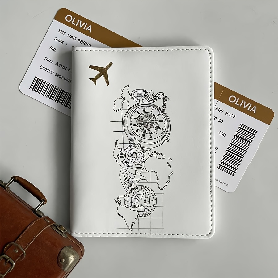Women Accessories Business Name - Custom Name Text Passport Holder, Minimalist