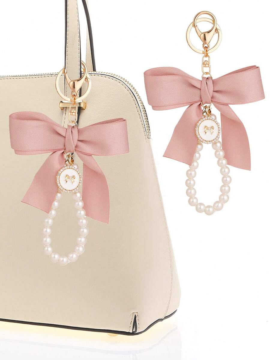 Women'S Accessories Gift Ideas - 1pc Bow Knot Woven Keychain, Fashion