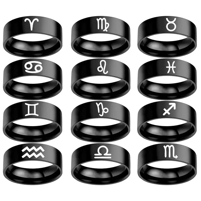 12 Zodiac Sign Rings Stainless - Women Accessories Name In English ulasan dan harga