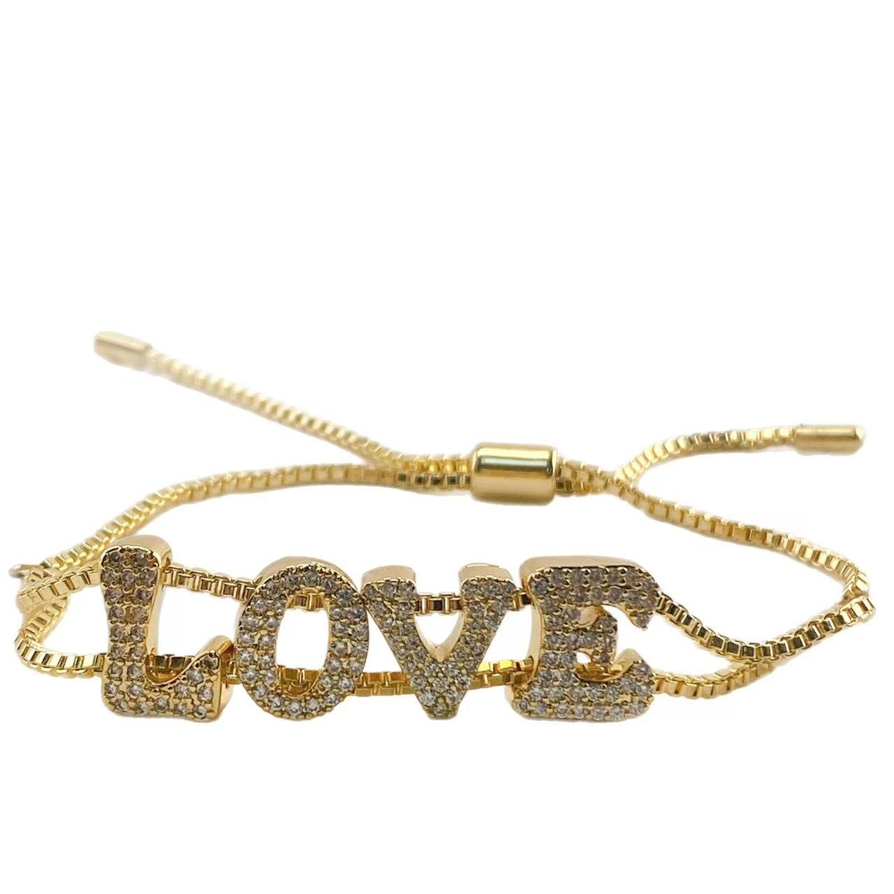 Fashionable gold DIY name brac - Women Accessories Name In English ulasan dan harga