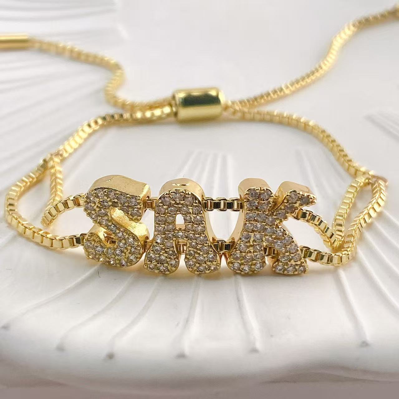 Fashionable gold DIY name brac - Women Accessories Name In English ulasan dan harga