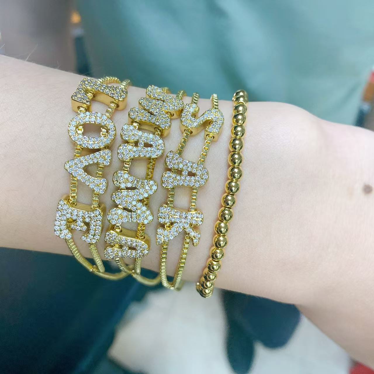 Fashionable gold DIY name brac - Women Accessories Name In English ulasan dan harga