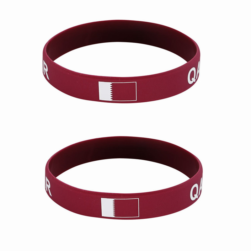 2pcs Qatar Flag Silicone Brace - Women Accessories Qatar ulasan dan harga