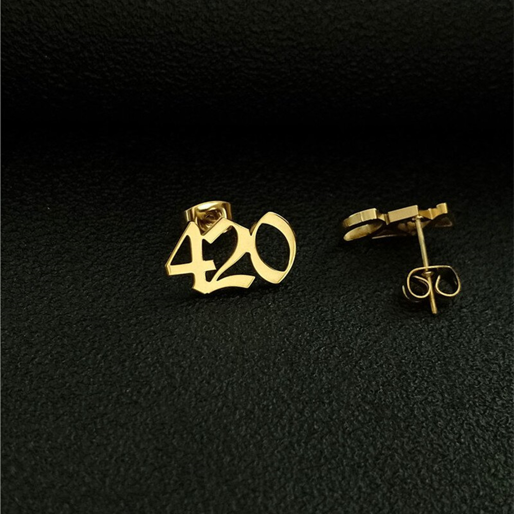 Custom Old English Number Stud - Women Accessories Name In English ulasan dan harga