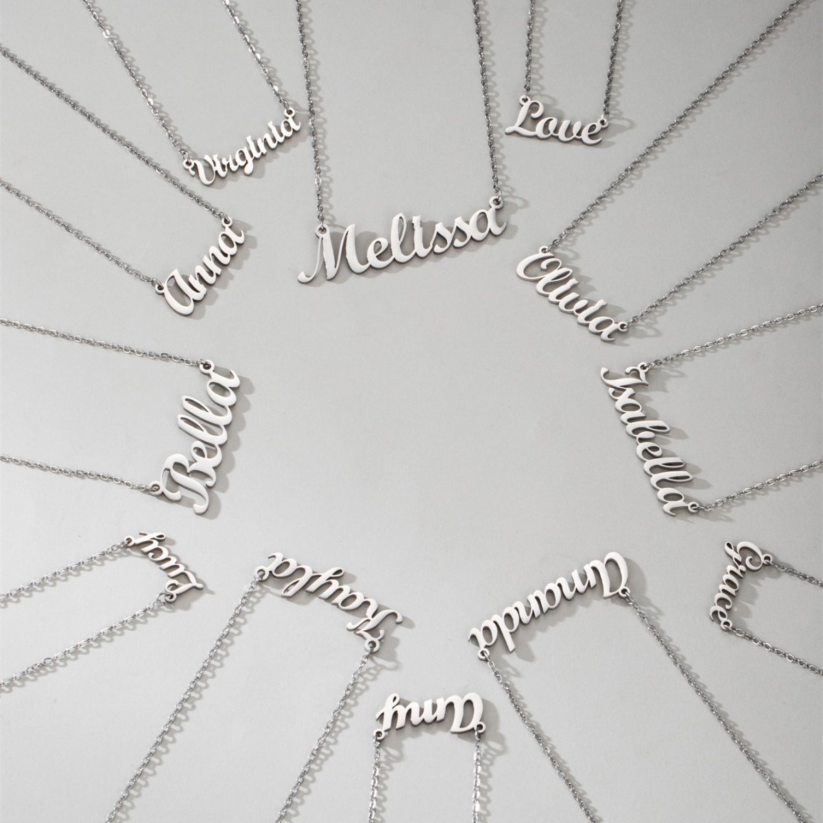 1 Steel English Name Necklace, - Women Accessories Name In English ulasan dan harga