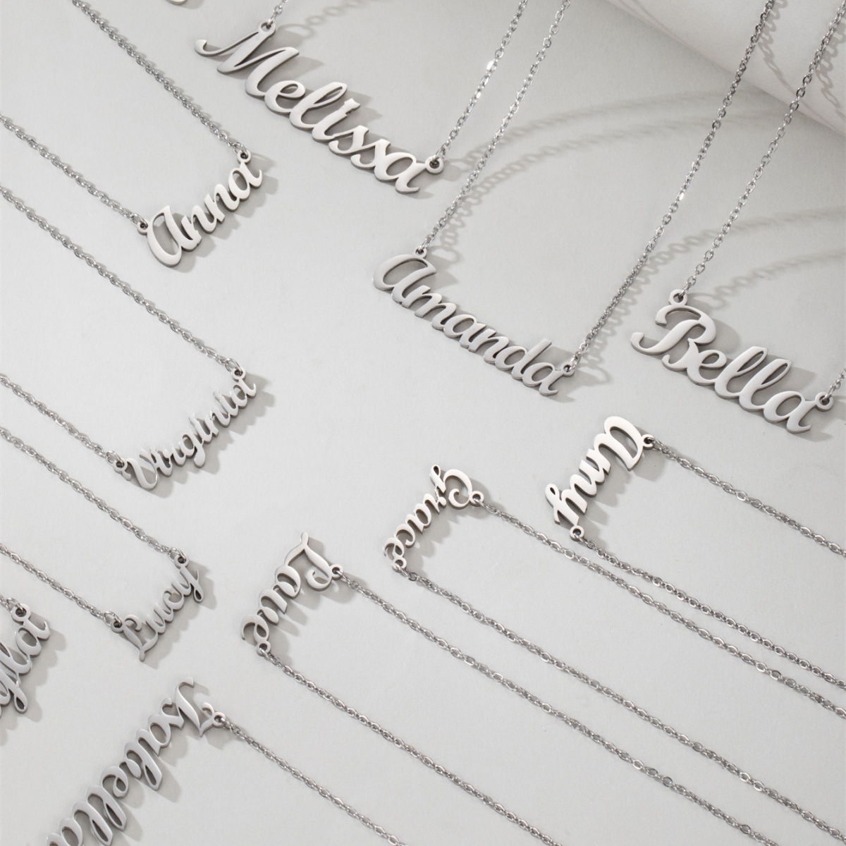 1 Steel English Name Necklace, - Women Accessories Name In English ulasan dan harga