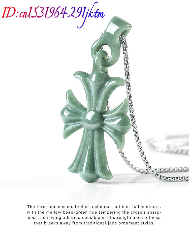 Natural Burmese Jadeite Cross  - Women'S Accessories And Jewelry ulasan dan harga