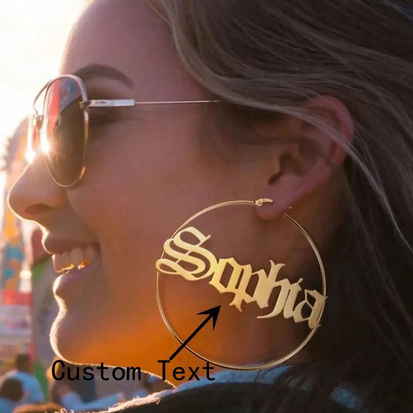 Custom Old English Name Hoop E - Women Accessories Name In English ulasan dan harga