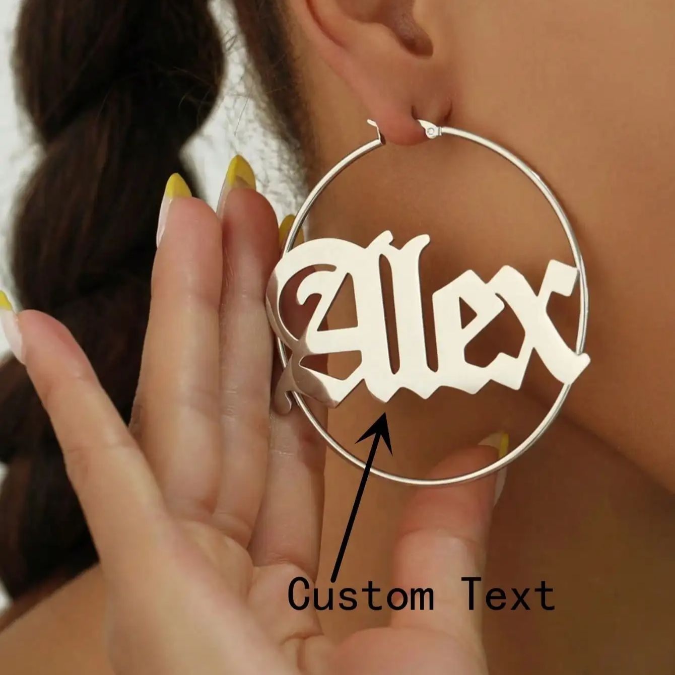Custom Old English Name Hoop E - Women Accessories Name In English ulasan dan harga
