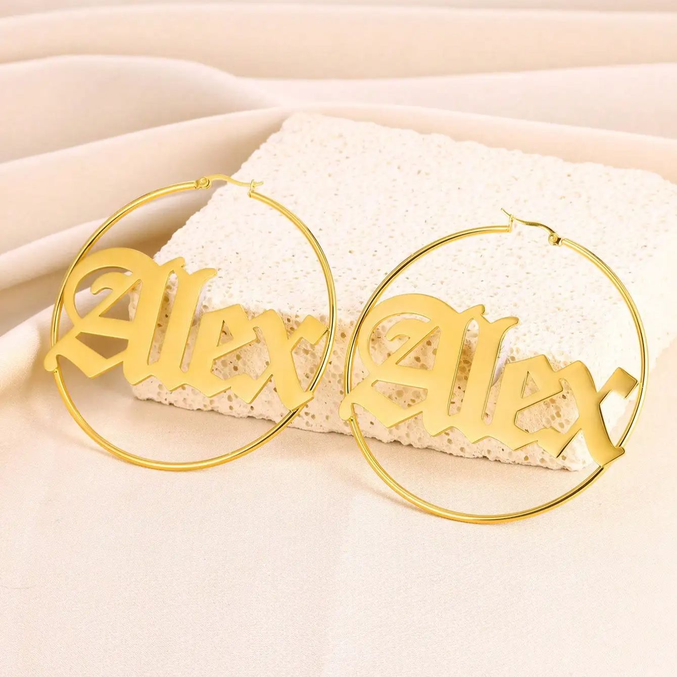 Custom Old English Name Hoop E - Women Accessories Name In English ulasan dan harga