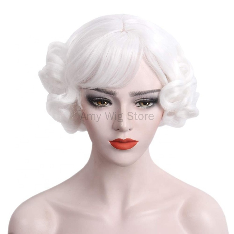 1920s Retro Short White Wig Wa - Women'S Accessories In The 1920S ulasan dan harga
