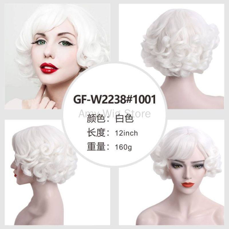 1920s Retro Short White Wig Wa - Women'S Accessories In The 1920S ulasan dan harga