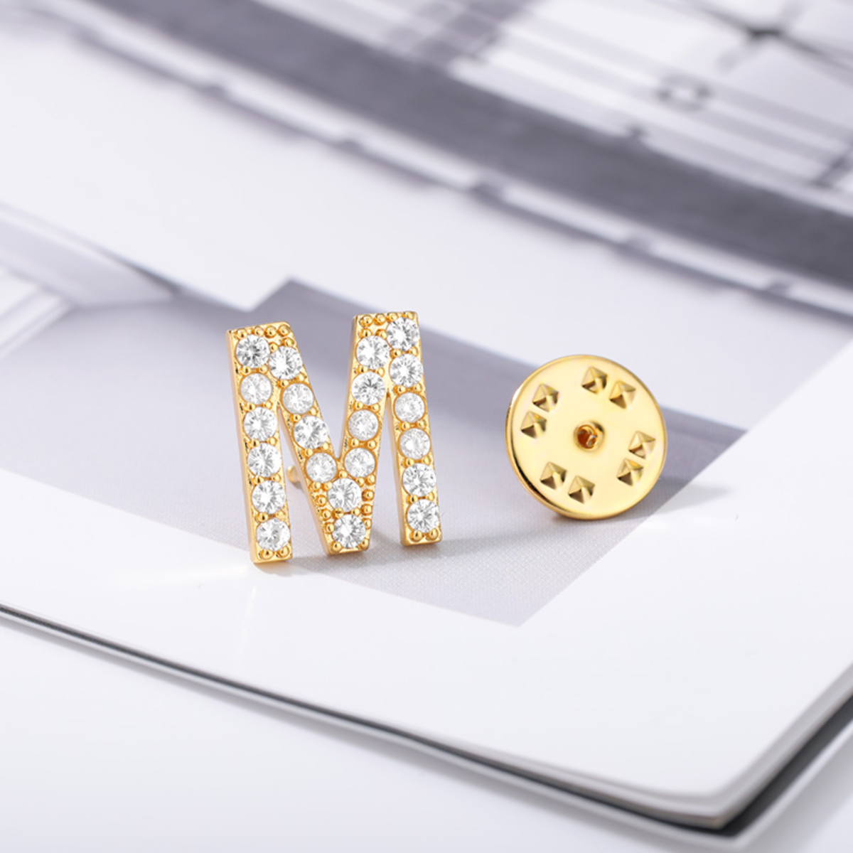 Shiny Zircon Letter Brooches F - Women Accessories Name In English ulasan dan harga