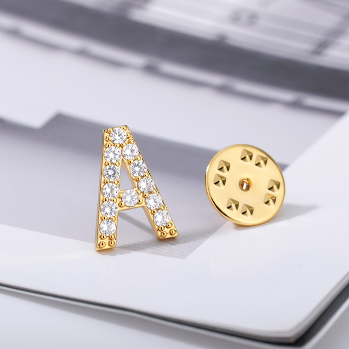 Shiny Zircon Letter Brooches F - Women Accessories Name In English ulasan dan harga